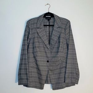 LANE BRYANT BLACK/GRAY STRIPED BLAZER SZ 16